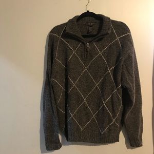 Mark Shale wool blend preppy zip sweater size XL
